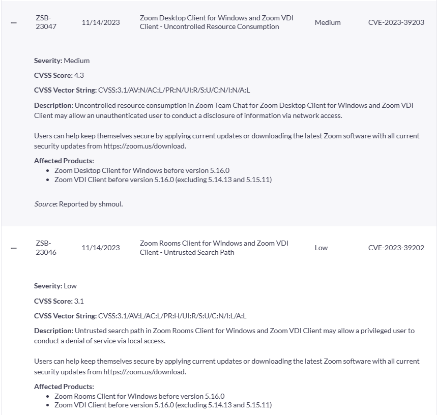 cstalhood's tweet photo. Zoom VDI vulnerabilities Nov 14 https://t.co/96Y4HjzoXX https://t.co/N2PDptCd1K