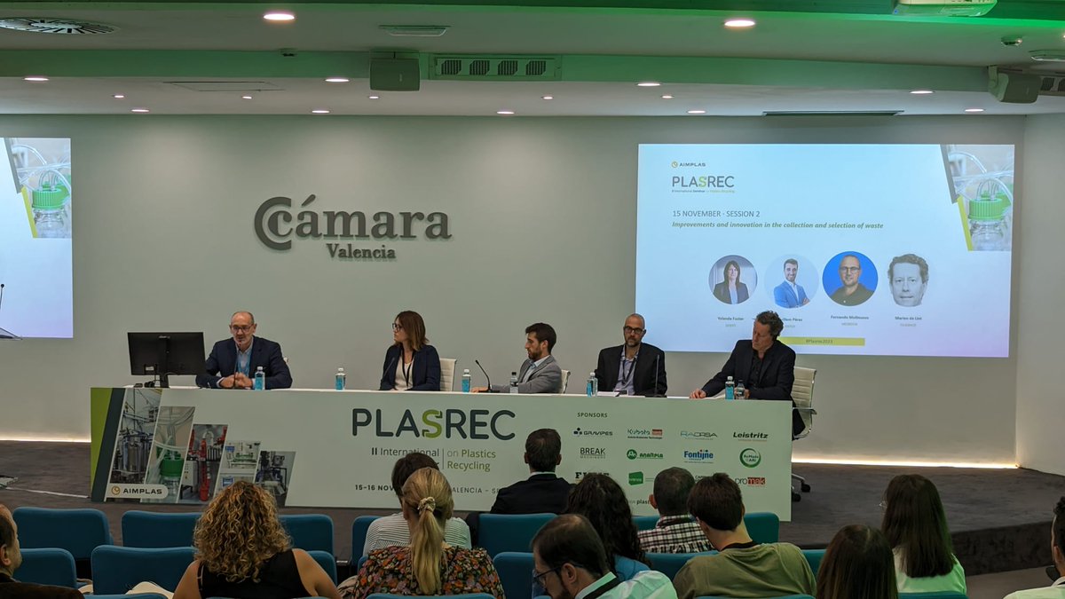 aimplas's tweet photo. @EU_Commission @plasticenergy @ANARPLA @PlasticsEuropES Vamos con el segundo bloque de #PLASREC, llamado "Mejoras e innovación en la recogida y selección de residuos".

Participan Yolanda Fuster (@yolandaIPYC), de @sistema_doeet; Guillem Pérez, de Aritex; Fernando Molinuevo, de @MESbook_; y Marien de Lint, de @filigrade. https://t.co/F0Pqt5NeRV