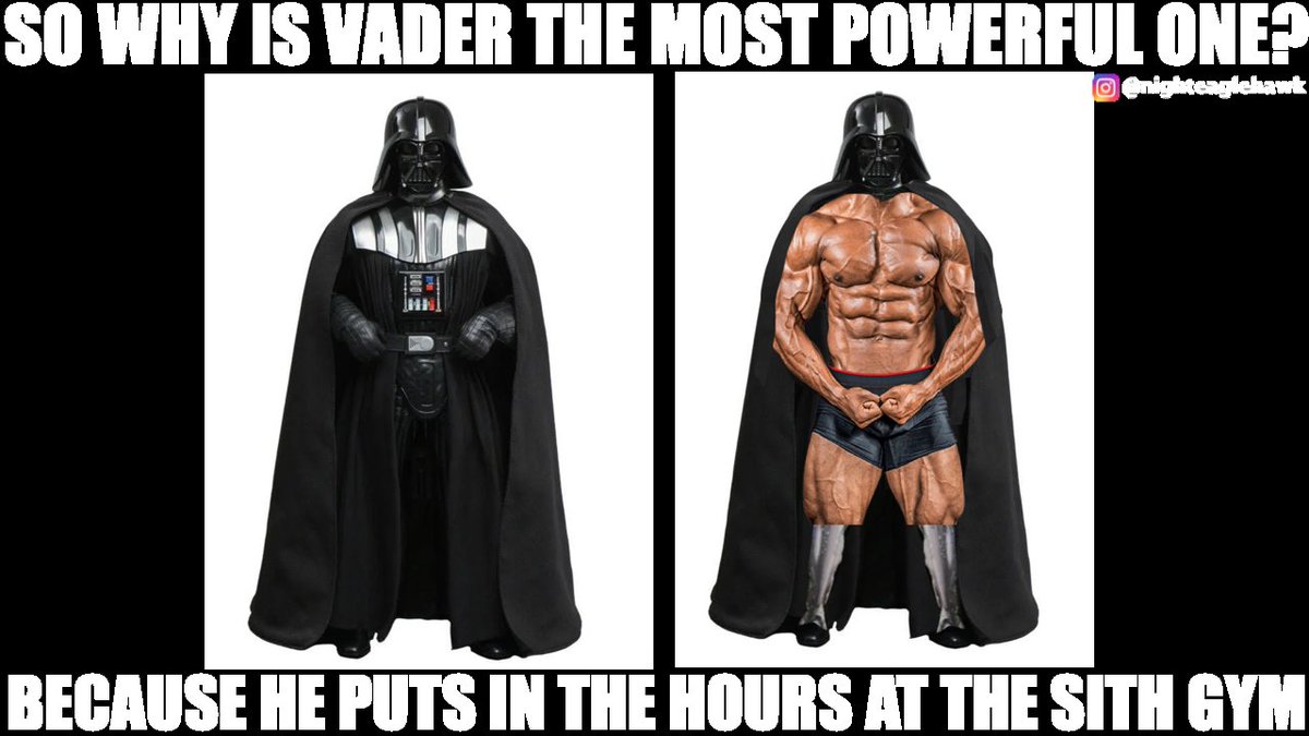 nighteaglehawk's tweet photo. Under his armor, is more armor. #darthvader #anakinskywalker #sith #gym #gymrat #gymmotivation #motivation #armor #memesdaily #memes😂 #meme #memes #starwarsmeme #starwarsmemes #starwars #fit #fitlife #fitness #fitnessmotivation #jedi #muscles #workout #workoutmotivation https://t.co/eIqkJx8qBU