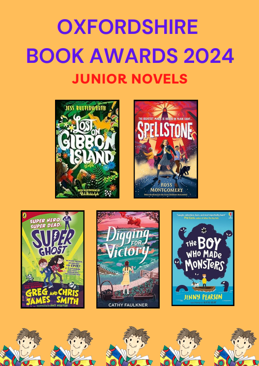 OxonBookAwards's tweet photo. Our committee selected the following fabulous Junior Novels from @JessBAuthor @mossmontmomery @gregjames @itschrissmith @J_C_Pearson @Cathy_Faulkner_ https://t.co/5PhjqaJUPR