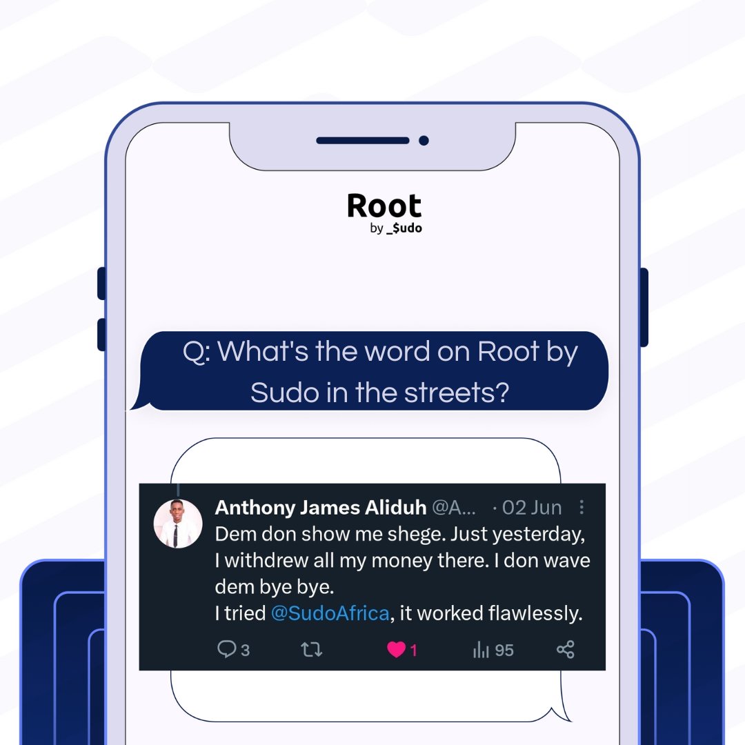 SudoAfrica's tweet photo. Word on the street about Root by Sudo?
Don't take their word for it, try Root by Sudo for yourself!
Tag a friend who should get a Root by Sudo card!
#SudoAfrica #SudoCards #Programmablecards #RootbySudo https://t.co/dmY7LS3Km2