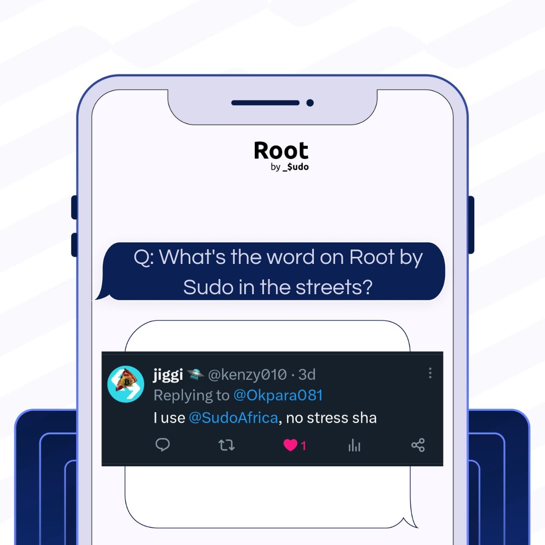 SudoAfrica's tweet photo. Word on the street about Root by Sudo?
Don't take their word for it, try Root by Sudo for yourself!
Tag a friend who should get a Root by Sudo card!
#SudoAfrica #SudoCards #Programmablecards #RootbySudo https://t.co/dmY7LS3Km2