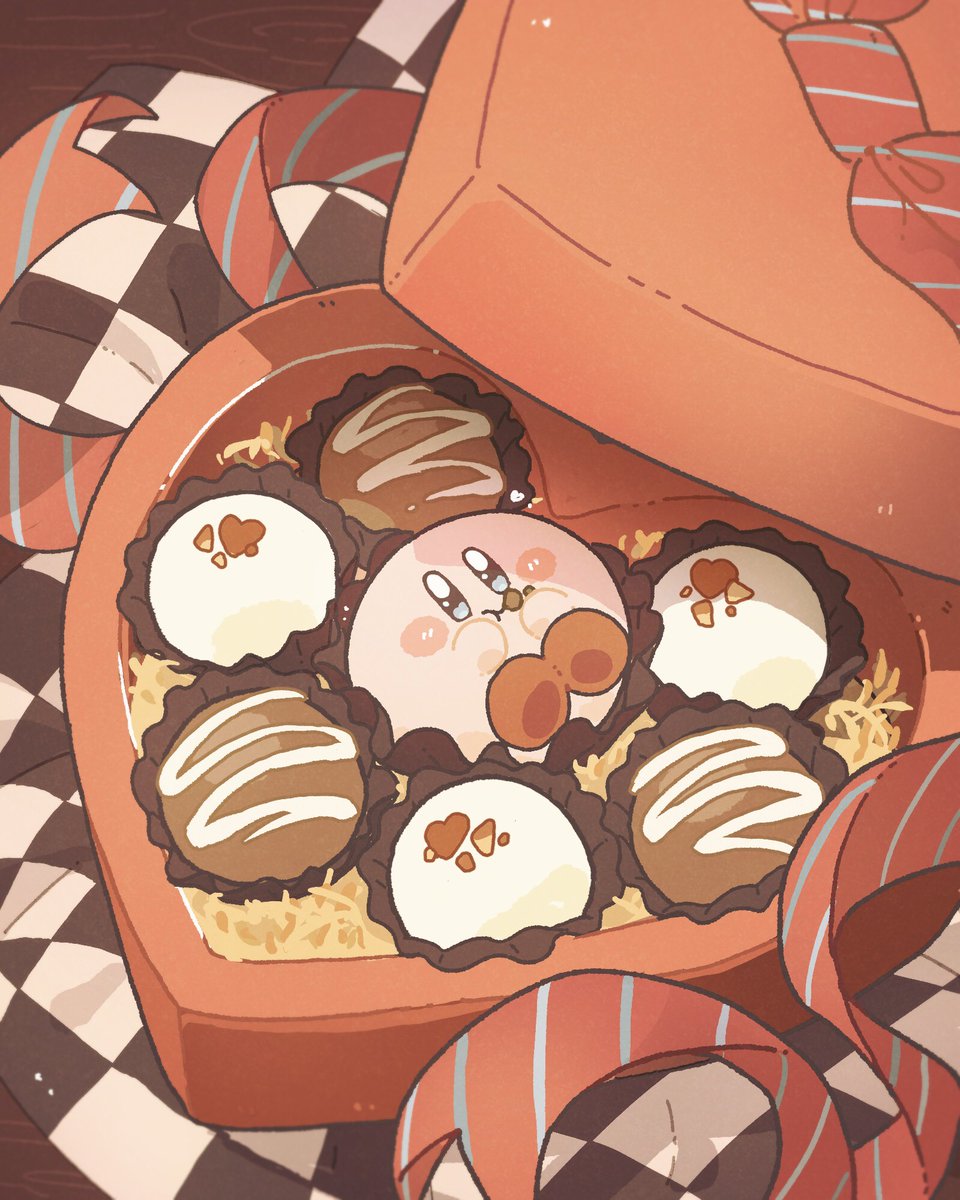 kirby food chocolate blush stickers no humans box box of chocolates valentine  illustration images