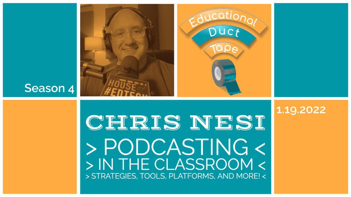 JakeMillerEdu's tweet image. Podcast host, high school teacher, podcast producer, university professor, and @EduPodNet network founder @MrNesi joins the #EduDuctTape Podcast to talk all about podcasting in the classroom!

🔊 Tune in 👇
jakemiller.net/eduducttape-ep…
#21stCenturySkills  #DigLN #BlendedLearning