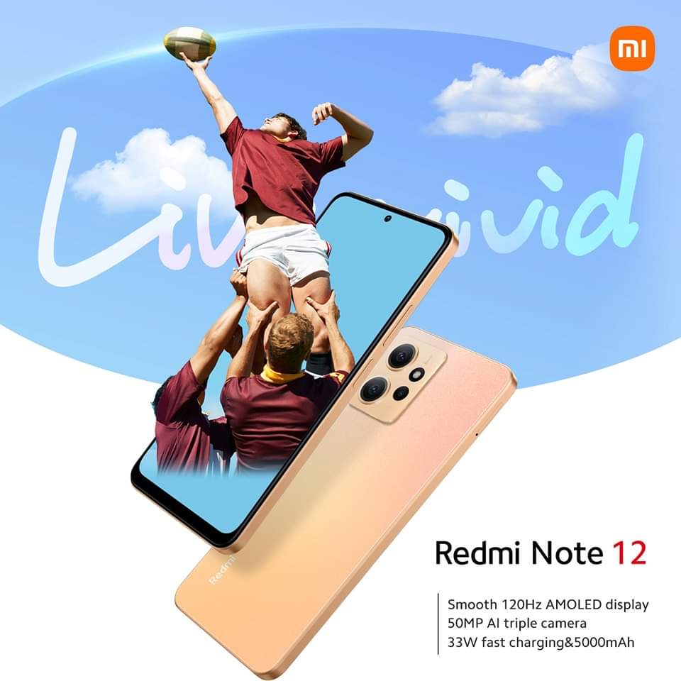 Experience brilliance at your fingertips with the #RedmiNote12.   With amazing specs that will let you #LiveVivid.  #redminote12series 
Redmi Note 12 4+128  GHS 2,249
Redmi Note 12 6+128  GHS 2,399
Redmi Note 12 8+128  GHS 2,559
Redmi Note 12  8+256  GHS 2,619