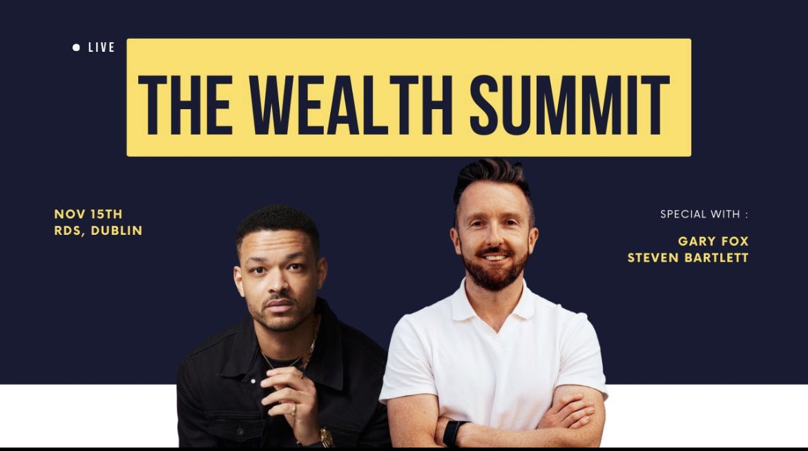 Tonight, 5.10pm.

Headlining <a href="/TheWealthSummit/">The Wealth Summit</a> with <a href="/StevenBartlett/">Steven Bartlett</a> 

See ya there.