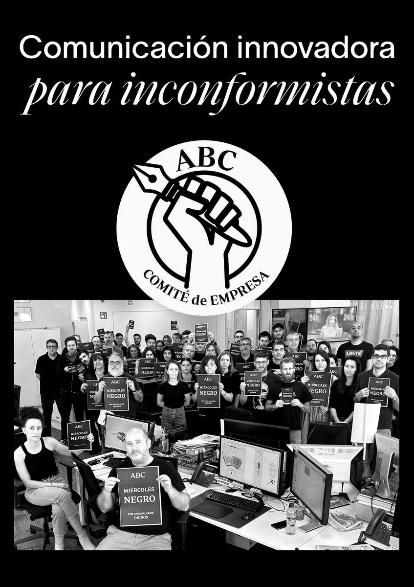 #juntossomosmasfuertes 🏴#SubidaSalarialYa #SueldosDignos #TrabajoDigno #Teletrabajo. Otro #MiercolesNegro más, decididos a recuperar derechos. Seguimos adelante l@s trabajador@ de <a href="/abc_es/">ABC.es</a> en <a href="/Vocento/">Vocento</a>