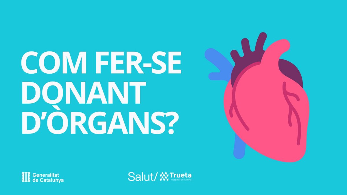 Les persones que vulguin, poden manifestar la seva voluntat de ser donant d'òrgans. El primer que cal fer és comunicar-ho als familiars i amics més propers. Tota la informació que necessites saber aquí👇 web.gencat.cat/ca/tramits/tra…