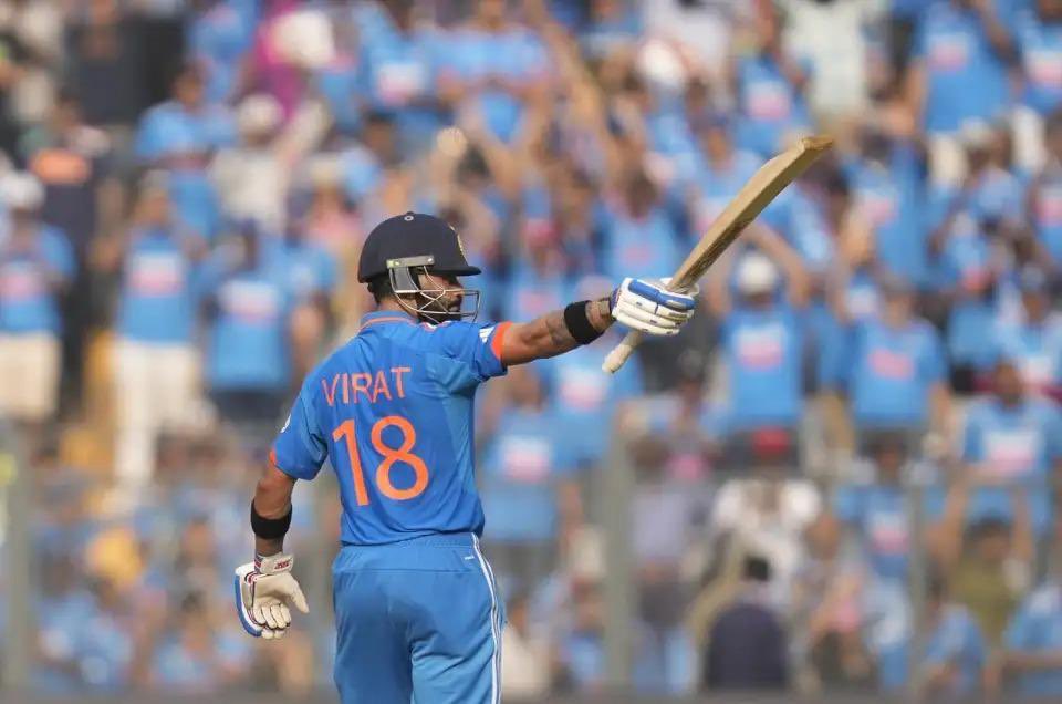 A stellar performance by @imVkohli in the #CWC2023 semi-finals against New Zealand, where he notches up a remarkable century! Breaking barriers, he now stands as the sole player with an incredible 50 ODI centuries, surpassing the legendary @sachin_rt's record of 49 hundreds in