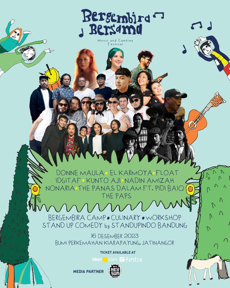 Heysunproject_'s tweet photo. Warga-wargi Bandung pren-pren sekalian! Bergembira Bersama is Back!
Acara musik dan camping terbesar bakal kembali menyapa kamu semua!
Siap-siap nih buat kamu yang suka camping di alam terbuka🌲🌳🍃🏕️, dan juga kamu yang hobi dateng ke acara musik buat dengerin aksi panggung https://t.co/F1Rqg005u7