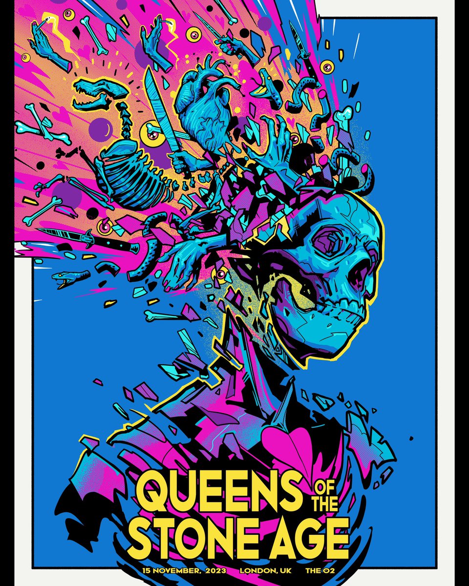 My poster for the Queens of the Stone Age tonight at The O2 in London! #QOTSA