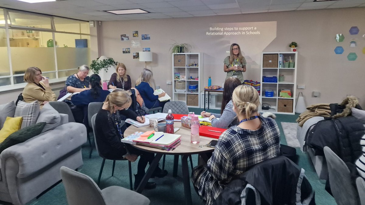 Our Trust Relational Inclusion Champions receiving training today from @sevason building steps to support a Relational Approach in schools #relationalinclusion #weareVictorious #inspiring #discovering #caring #improving #achieving @PoplarStreetSch @wild_bank @YewTreePrimSch