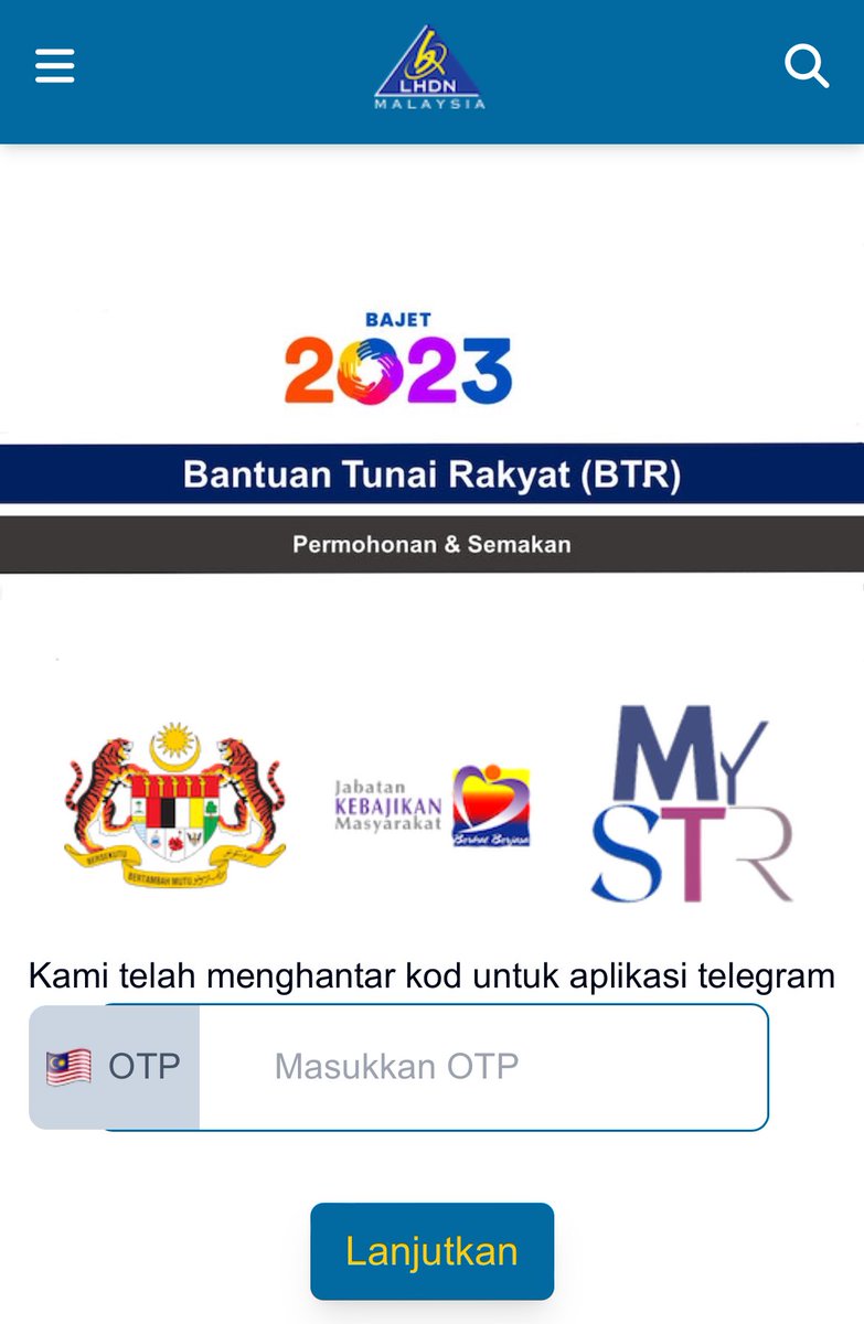Pelabur_Bijak's tweet photo. Contoh laman web scammer bangunkan untuk pancing mangsa & dapatkan akses ke telegram milik mangsa.

Menyamar sebagai laman web milik kerajaan untuk semak bantuan tunai.

Sesiapa yang tak berapa familiar dengan website2 ni mesti tak syak apa-apa… 

Tahu-tahu je nanti bila dia dah masuk telegram kita,dia akan text contact kita untuk pinjam duit 😵🪦