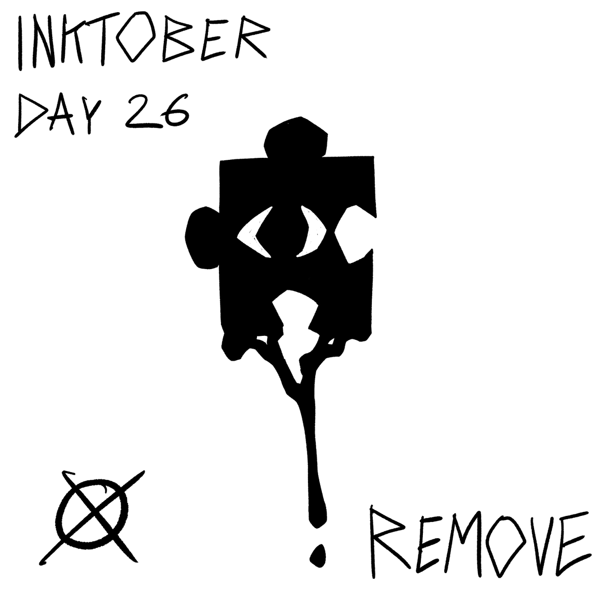 MalArts_'s tweet photo. Inktober Day 26 - Remove.

#art #design #inktober #inktober2023 #inktoberday26 #inktoberremove #remove #puzzle #eye #blood https://t.co/cMAIxCDRiR