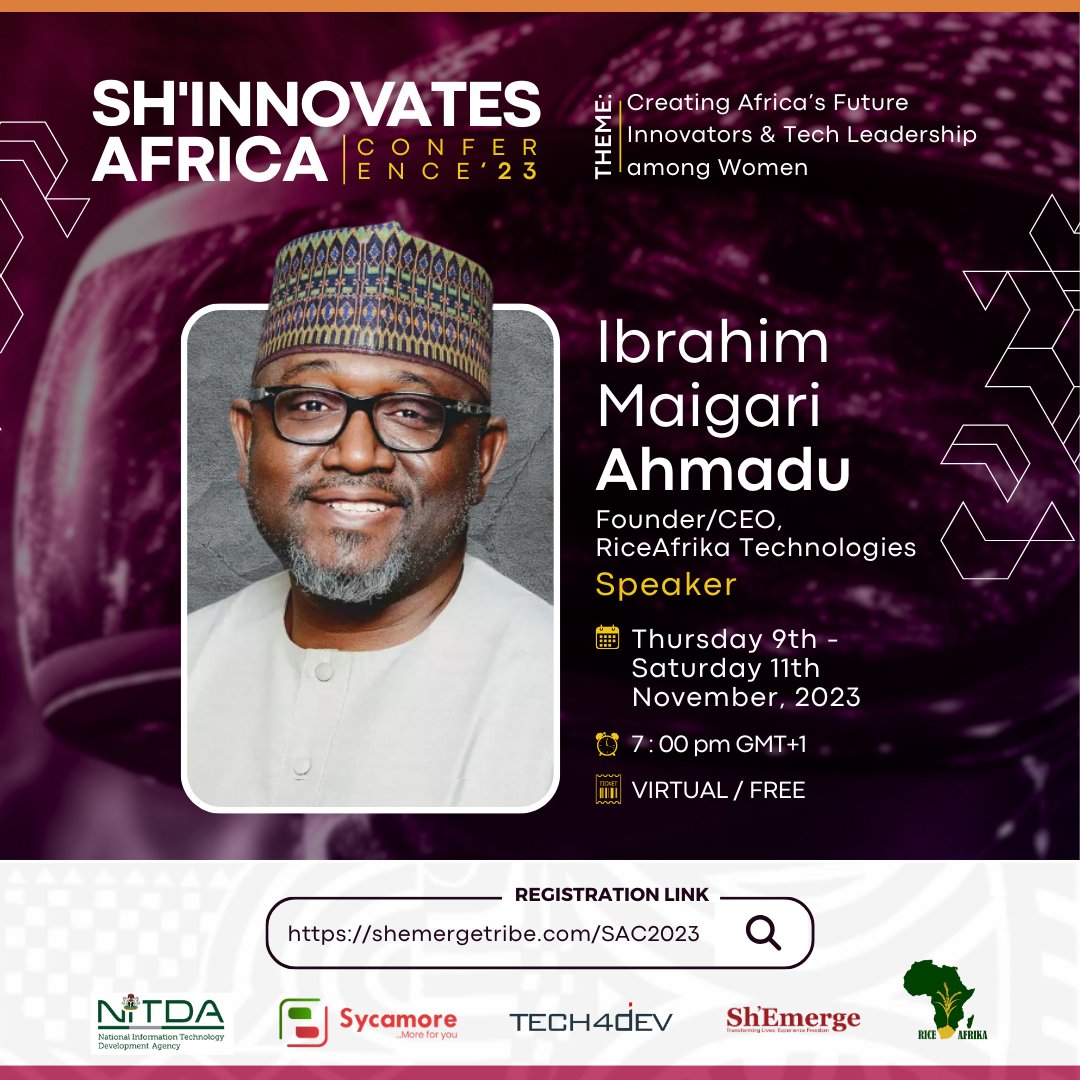 Sh_Emerge's tweet image. Can we really thank all our speakers enough? Not at all.

Here&apos;s saying a mighty thank you to our Agro-Tech speaker, @Ibrahim Maigari for sharing your wealth of knowledge and expertise with us at the Sh&apos;Innovates Africa Conference, 2023.

#ShEmerge #ShInnovatesAfrica2023