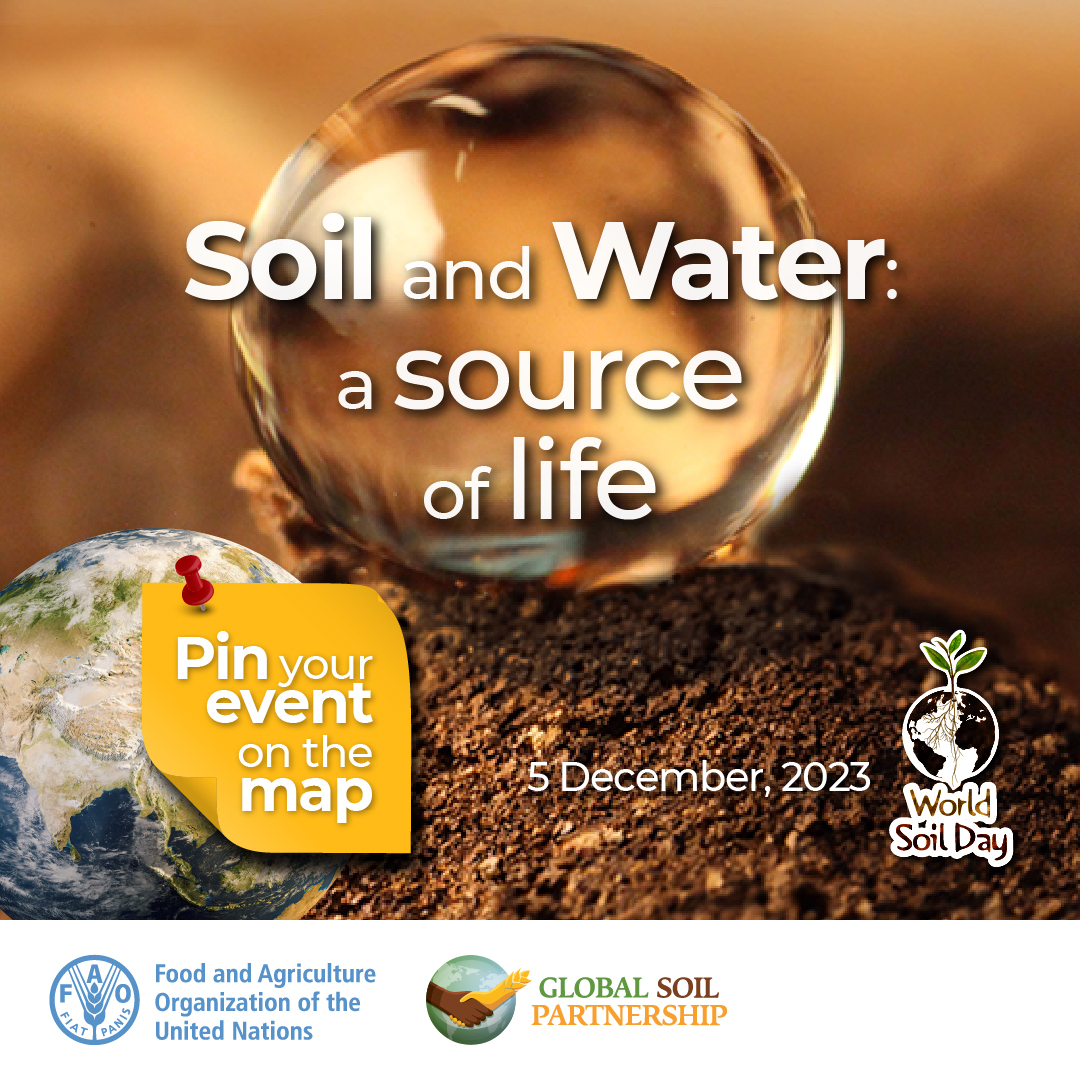 Join us to observe #WorldSoilDay around the globe! Are you planning to have an event on soils? Register your event on our map and share a photo of it! 👉🏼 Learn more: bit.ly/3upuTFO #SoilAction