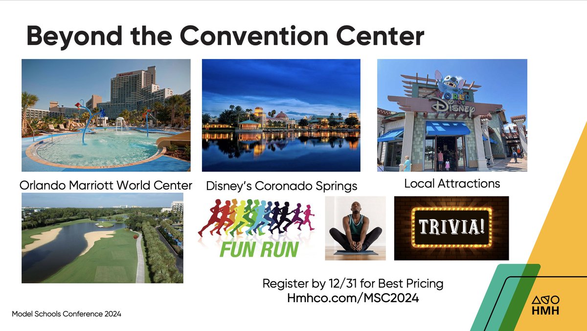 Model Schools Conference 2024 has over 100 amazing sessions PLUS so much more! Join us in June to build relationships and network with others! hmhco.com/MSC2024 #DisneyWorld #Orlando #fitleaders #yoga #trivia #learning #leadership #fun #sunshine #inspiration #k12