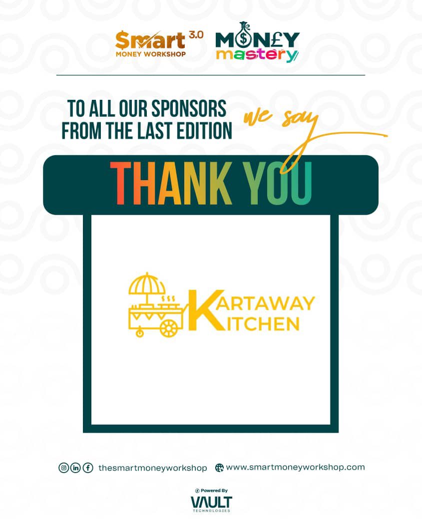 SMWafrica's tweet photo. Special appreciation to these amazing brands and individuals who sponsored the SMW last year, we call them the catalyst.
And for every individual or brand that supported in cash and kind, SMW 2.0 was a success because you keyed into it😇.

#SMW #smartmoneyworkshop #SMW3.0 https://t.co/BxBZRFqEI5