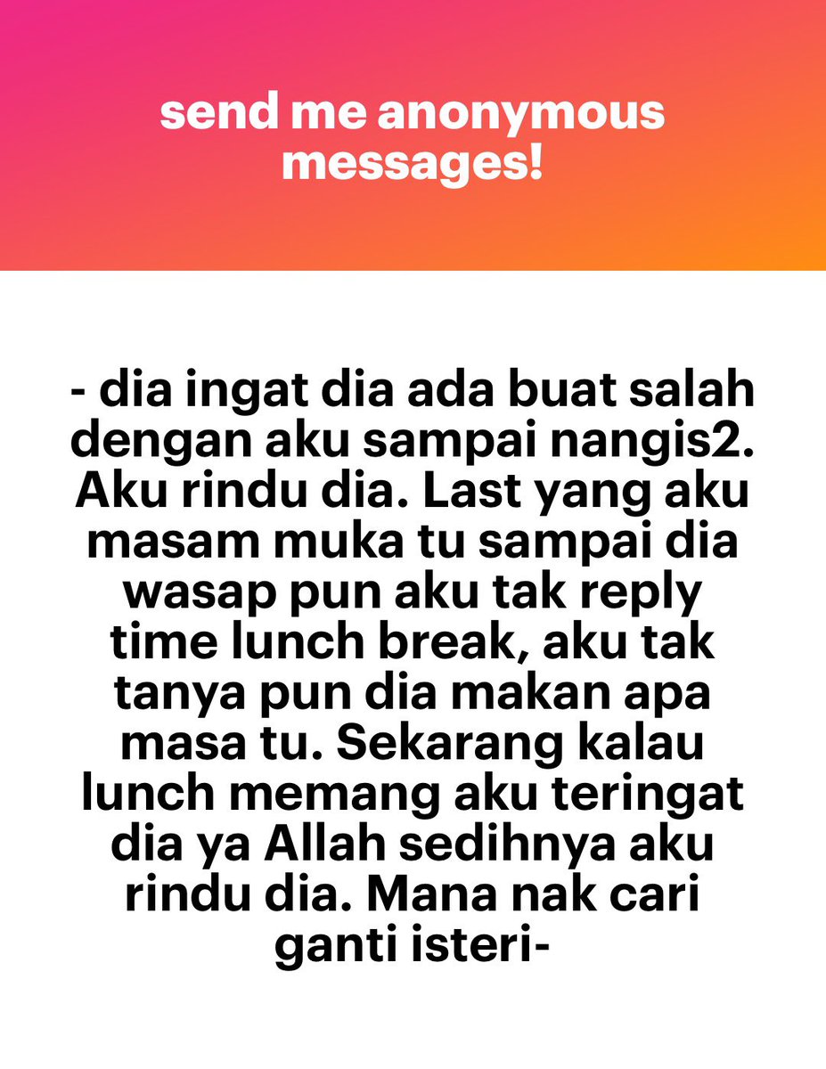 meinmokhtar's tweet photo. Luahan suami. https://t.co/twTbdNfEJz