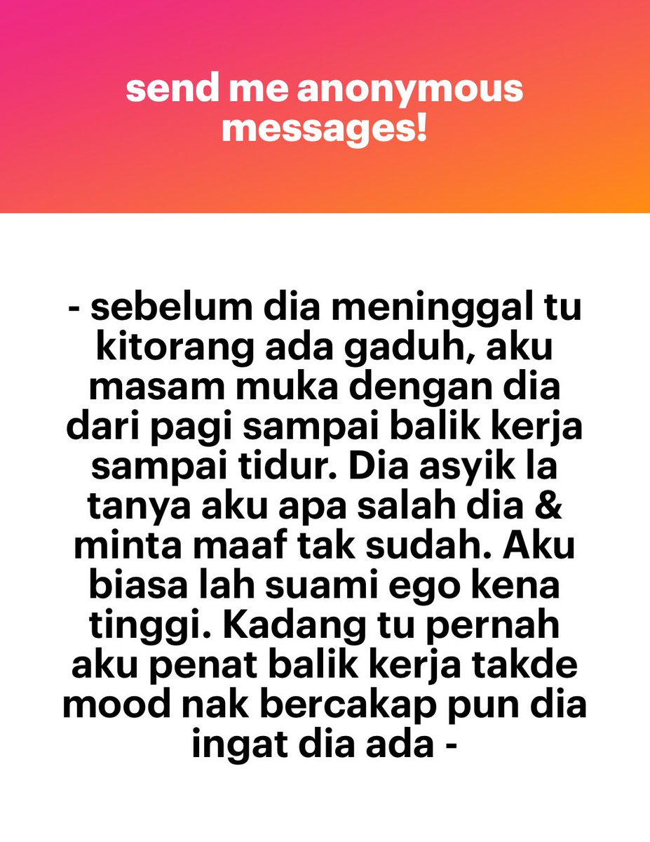 meinmokhtar's tweet photo. Luahan suami. https://t.co/twTbdNfEJz