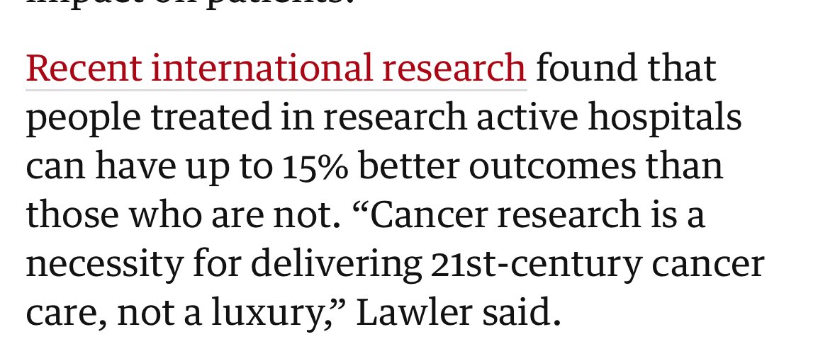 St Bartholomew's Hospital GI Cancer Centre (@bartsgi_cancer) on Twitter photo Important point made in an article in <a href="/guardian/">The Guardian</a> today: better outcomes for cancer patients who are treated in research active hospitals Important point made in an article in <a href="/guardian/">The Guardian</a> today: better outcomes for cancer patients who are treated in research active hospitals