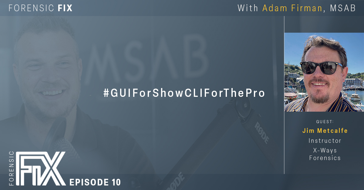 MSAB_XRY's tweet photo. A new episode of #ForensicFix is out! Join our host @MSAB_Adam and special guest Jim Metcalfe for an interesting chat about computer, mobile and digital forensics.
Listen on all your favorite podcast platforms.๐ง
https://t.co/FG8Gbil4FJ https://t.co/OEyMQe5Sg9