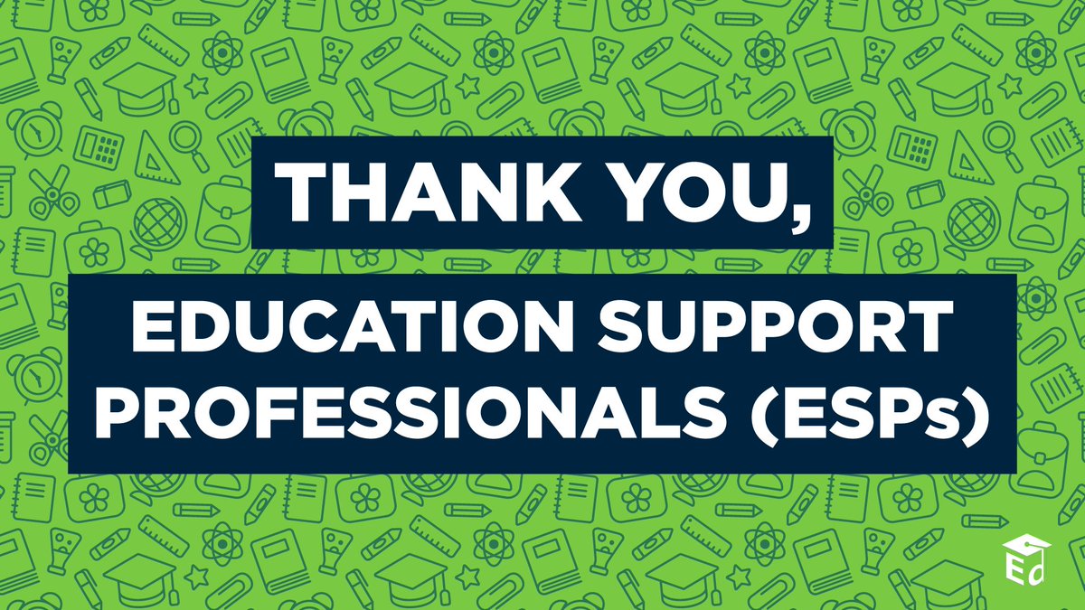 #EducationSupportProfessionalsDay honors all the ESPs who help keep our schools running: Clerical staff, classroom aides, custodians & maintenance workers, bus drivers, nurses, food service workers, & so many others. 

From all of us: Thank you! #WeLoveOurESPs #AEW2023