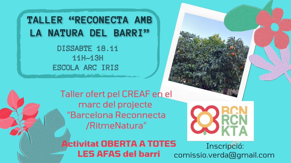 Aquest dissabte tenim activitat amb <a href="/CREAF_ecologia/">CREAF</a> 🙂🌿 Oberta a altres AFAs del barri.