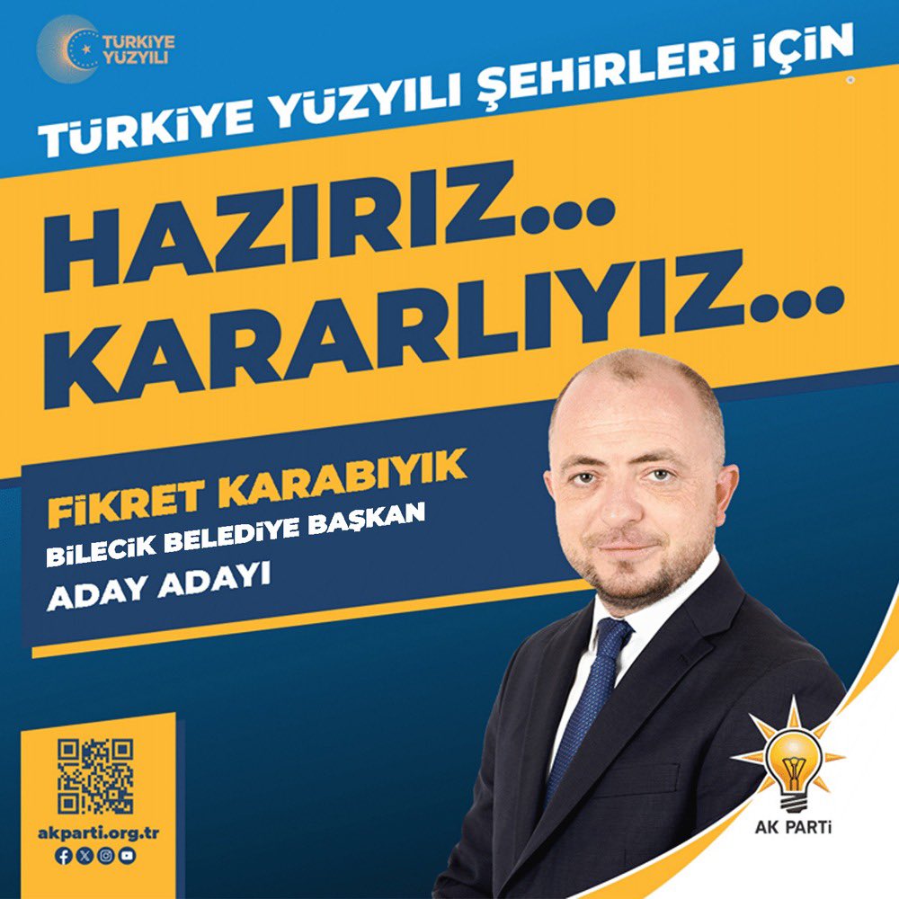 Kıymetli hemşehrilerim. Doğduğumuz, doyduğumuz, büyüdüğümüz, yaşadığımız, kuruluşun ve kurtuluşun şehri Bilecik’imize değişik kademelerde hizmet etmeye çalıştık. Şimdi ise ilimize Bilecik Belediye Başkanı olarak hizmet etmek için bir yola çıktık. 16.11.2023 saat 16.00’da Akparti