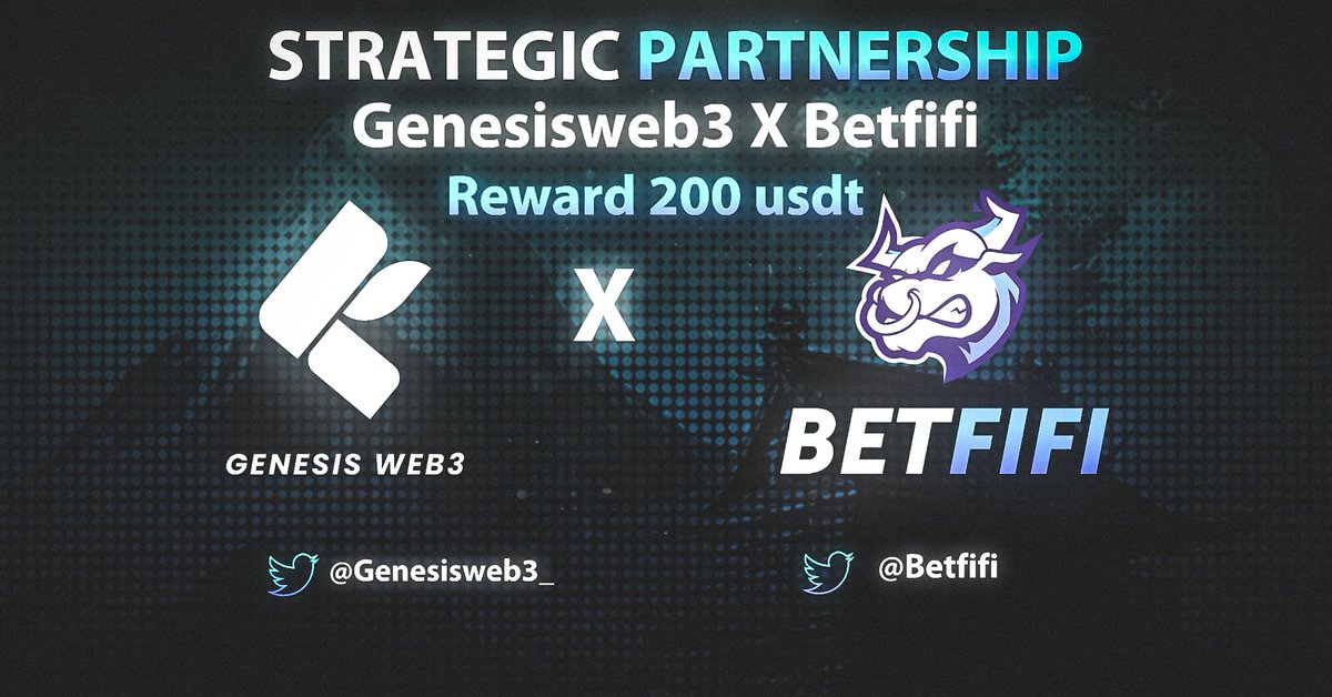 AirdropComic's tweet image. 🤝 Genesisweb3 X @BetFiFi Partnership Giveaway 🤝

🌟 It's finally here, and it's BIG! We are thrilled to announce the launch of our exclusive giveaway in collaboration with BetFiFi.

🎁 Total Reward: 200 USDT 

✅ Join now: wn.nr/G3D5z2C