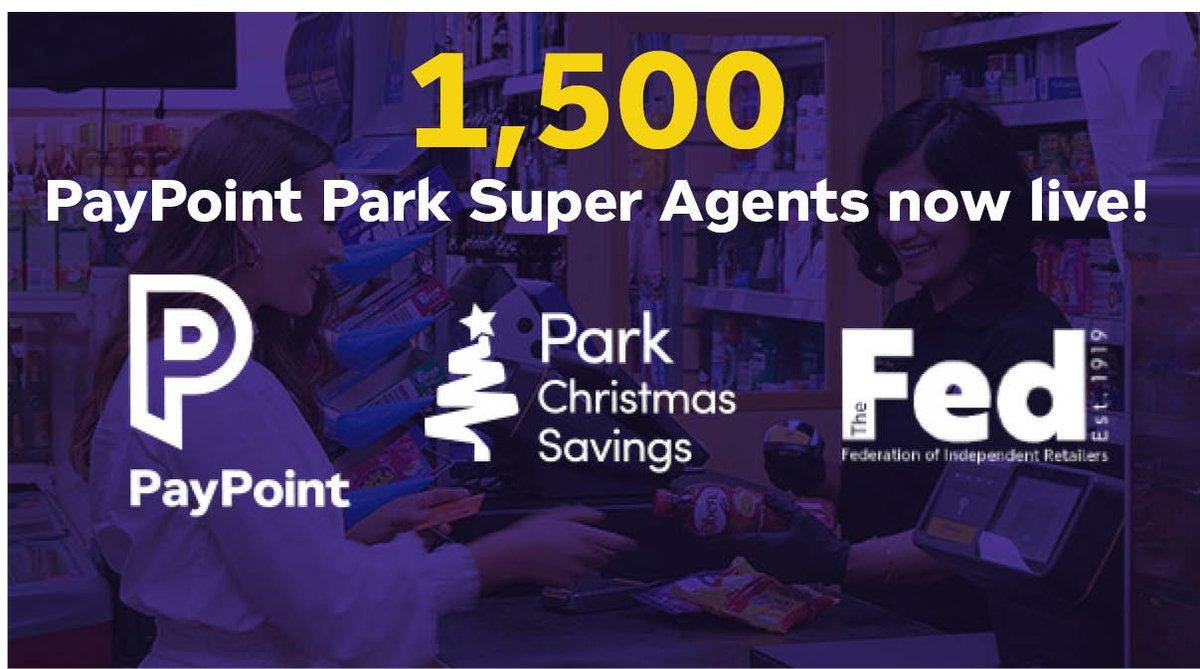 We're pleased to announce that 1,500 PayPoint retailers and <a href="/TheFed_Online/">The Fed</a> members are now PayPoint Park Super Agents! Retailers can earn over £1,000 a year in commission simply by helping customers save for Christmas.  Read more: bit.ly/40AMmaF