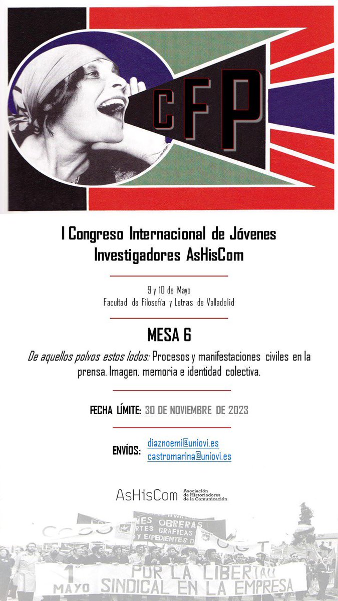 noedr_'s tweet photo. ¡CFP todavía abierto! 
Os recordamos que, hasta el 30 de noviembre, podéis enviar vuestras propuestas de comunicación al I Congreso Internacional de Jóvenes Investigadores @AsHisCom_ @JovenesAshiscom https://t.co/Pndt1se9s9