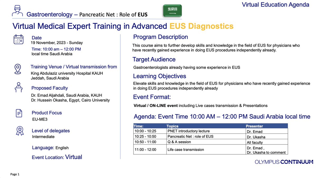 Hi Everyone, I would like to announce our upcoming virtual lecture and #live_Endoscopy case on the 19th of November 2023 talking about one of the greatest topics in the feild of endosonography which is pancreatic neuroendocrine tumors and demonstrating the latest #EUS…