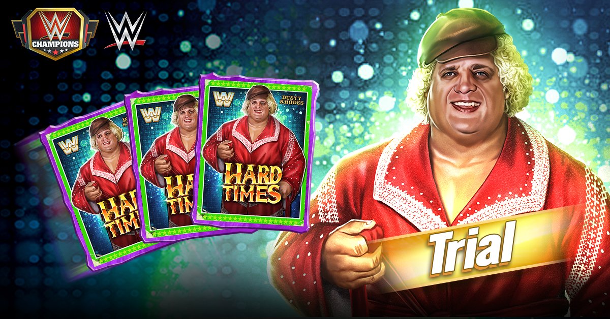 The Son of a Plumber, the man with the power, is here to deliver good times for you and to let your opponents know what hard times mean! 🤩

Try out BRAND-NEW Dusty Rhodes for FREE at 6-Star Bronze and earn his Shards in his Limited-Time Tour! 

👉 wwechampions.scopely.com/2023/11/15/6sb…