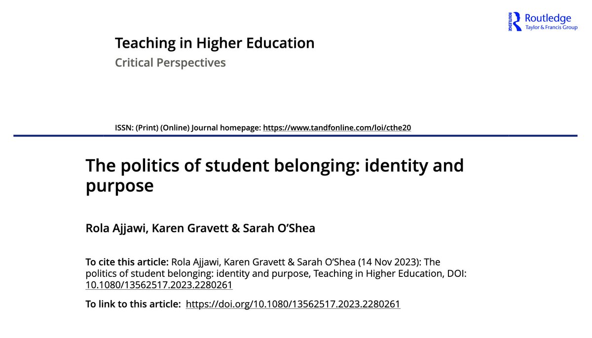 Teaching in Higher Education (TiHE) tweet media