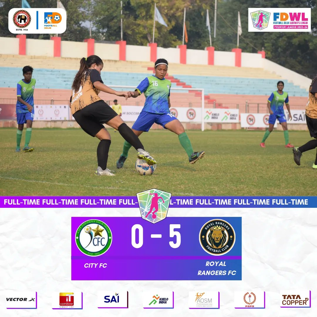 FootballDelhi's tweet photo. โณ FULL-TIME
FT | CFC 0๏ธโฃ-5๏ธโฃ RRFC
Deepika from Royal Rangers FC wins the player of the match ๐
#Footballdelhi #FDWPL #indianfootball https://t.co/ZELw7Pm549