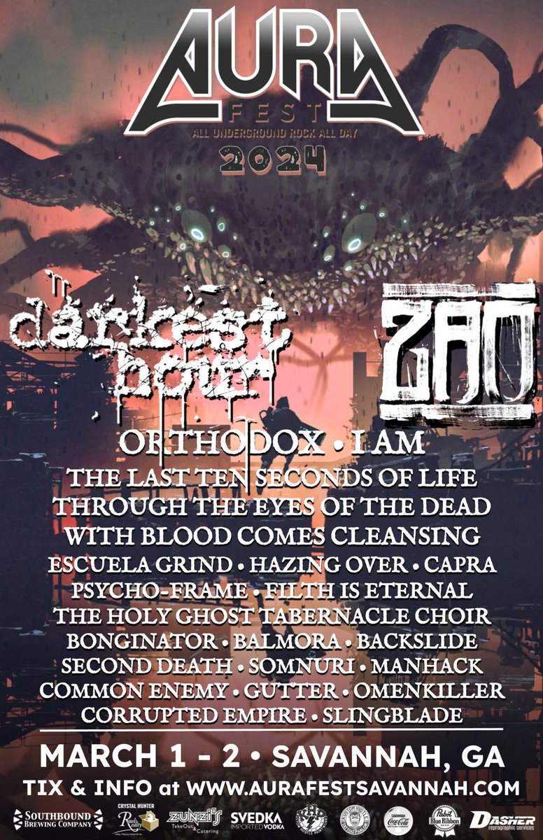 AURA FEST
CATCH US ON DAY 1
aurafestsavannah.com