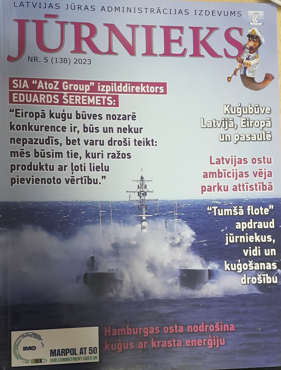 Iznācis Latvijas Jūras administrācijas izdevuma "Jūrnieks" jaunais numurs. lja.lv/sites/default/…