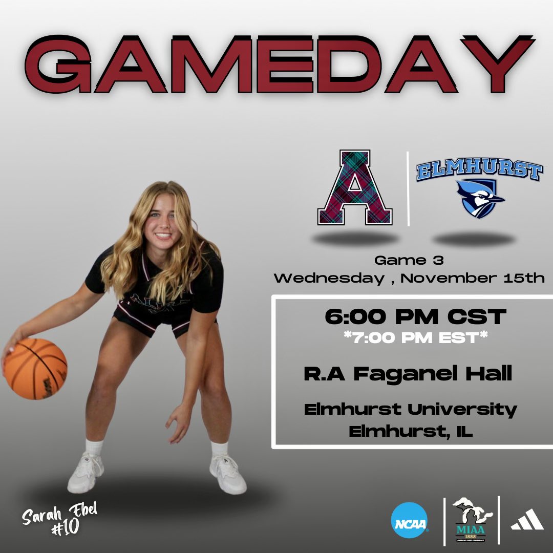 Alma College Women's Basketball (@almascotswbb) on Twitter photo ‼️🔔 Gameday 🔔‼️
🆚: Elmhurst University 
📍: R.A Faganel Hall 
⌚️: 6:00pm CST (7:00pm EST)
📊: elmhurstbluejays.com/sidearmstats/w…
📺: youtube.com/@ElmhurstBluej…
#GoScots🏴 | #BeLikeTye | #WinTheDay ‼️🔔 Gameday 🔔‼️
🆚: Elmhurst University 
📍: R.A Faganel Hall 
⌚️: 6:00pm CST (7:00pm EST)
📊: elmhurstbluejays.com/sidearmstats/w…
📺: youtube.com/@ElmhurstBluej…
#GoScots🏴 | #BeLikeTye | #WinTheDay