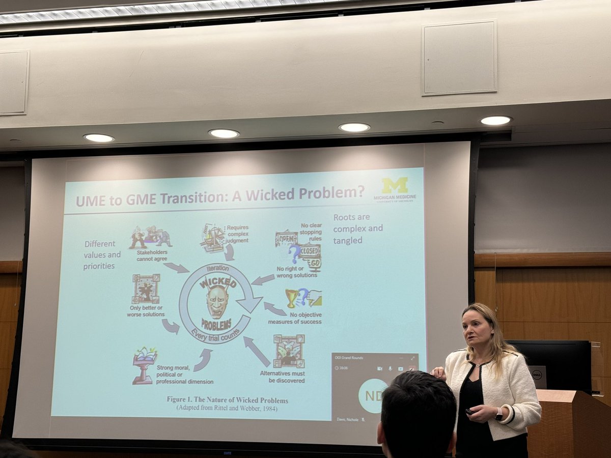 dramypark's tweet image. @Maya_Michigan discusses the #wickedproblem of undergraduate to graduate medical education