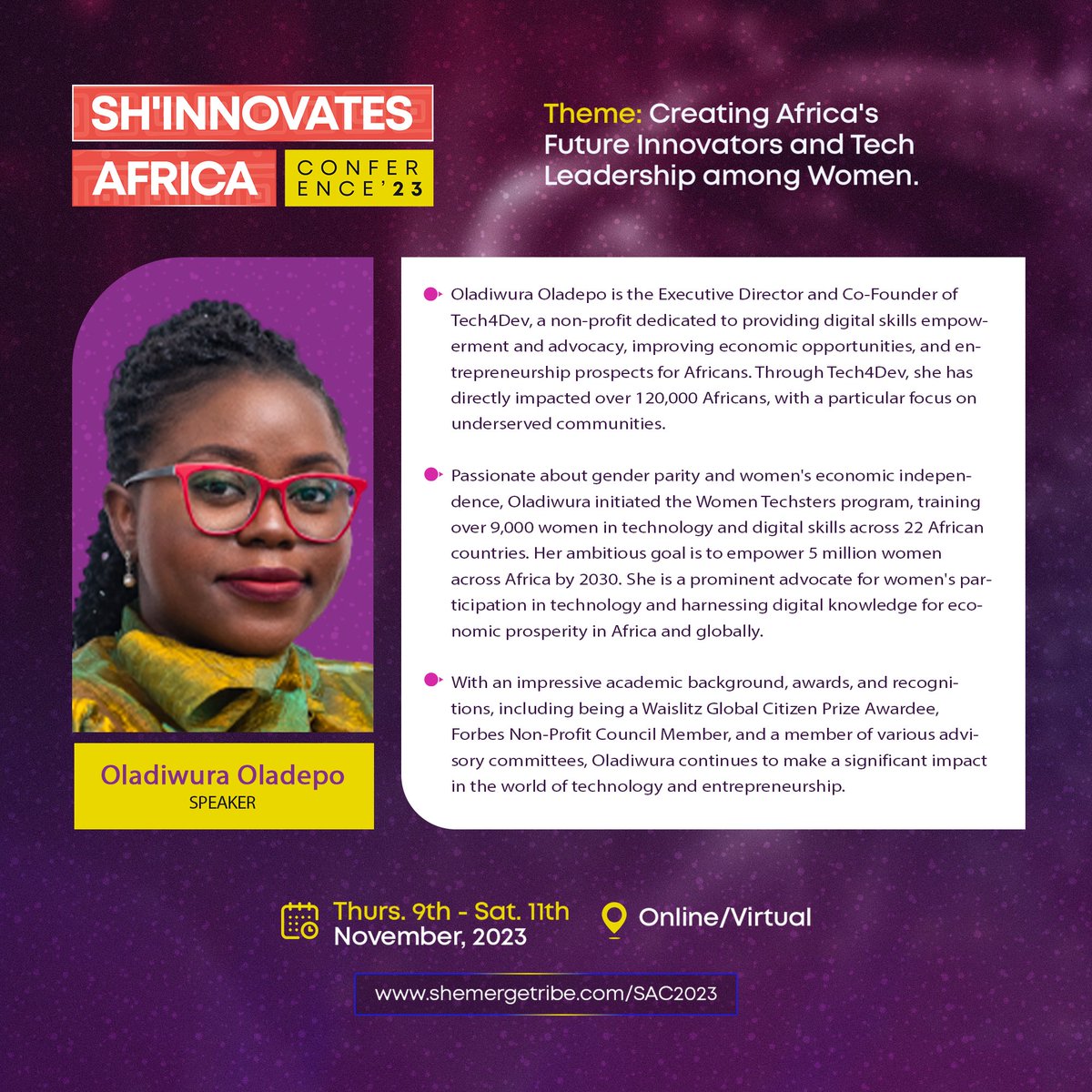 Sh_Emerge's tweet image. Amidst life&apos;s treasures, the most priceless is the company of wonderful people. One such gem is Oladiwura (Diwura) Oladepo.

Your unwavering support and encouragement for the Sh’Innovates Africa Conference made a world of difference.
#ShInnovatesAfrica #ShEmerge #FrancesAborigho