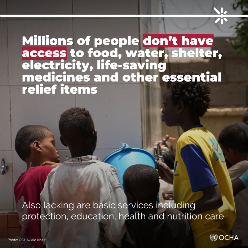 UNOCHA_Sudan's tweet photo. 7⃣months of intense fighting in #Sudan
About 6.2M people have been displaced within and outside Sudan, including 3M children, making it the largest child displacement crisis in the world.
 
Read more ⬇️