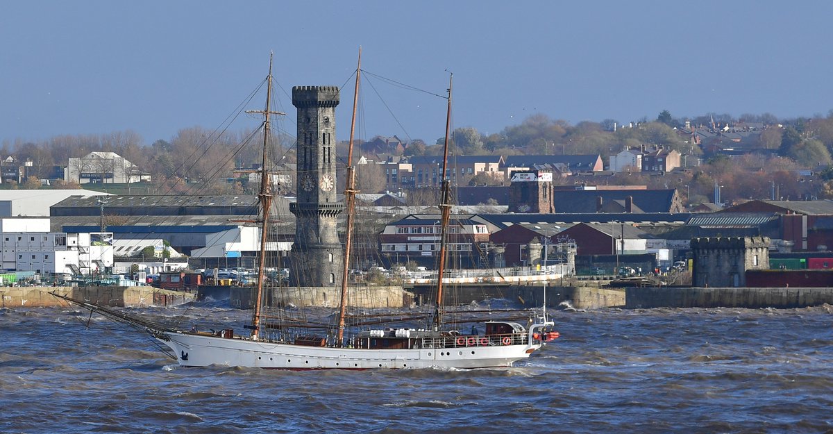 snapperlane's tweet image. If you know your history.....Historic Schooner Lady Ellen and steam boat Daniel Adamson sail past Everton's Bramley Moore Dock stadium on the Liverpool waterfront #Evertonfc #RiverMersey #bmd #Everton