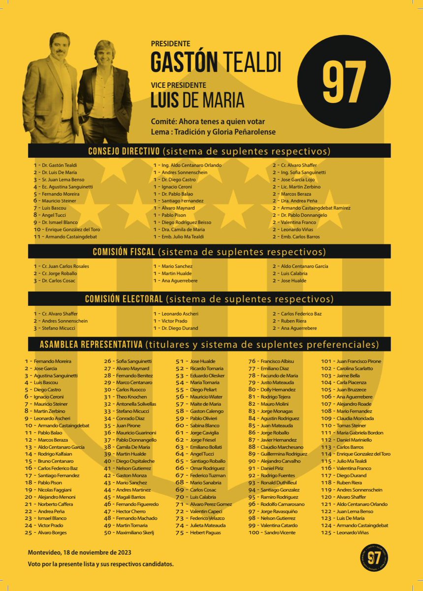 pablo130878's tweet image. Los problemas y el momento actual de #Peñarol tienen nombre y apellido:

Ignacio Ruglio
Pablo Bengochea
Dario Rodriguez 

Ahora tenes a quién votar!!
#lista97 #Tealdi #LuisDeMaria #cambio #elecciones #votar #tradicionygloria @Lista97GT