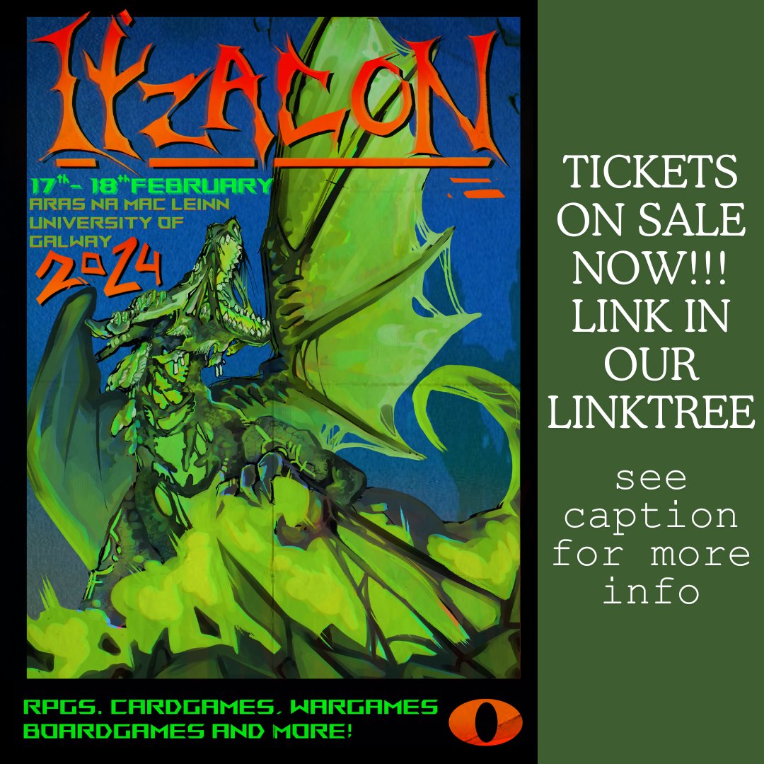 Itzacon_'s tweet photo. Tickets to Itzacon are on sale now!!! Check out our Eventbrite if you're interested in a weekend full of RPGs, Board Games, Card Games, War Games and more! We also have many cool vendors lined up who we will be announcing once our vendor sign-up form closes! https://t.co/CpHSOQpBXD