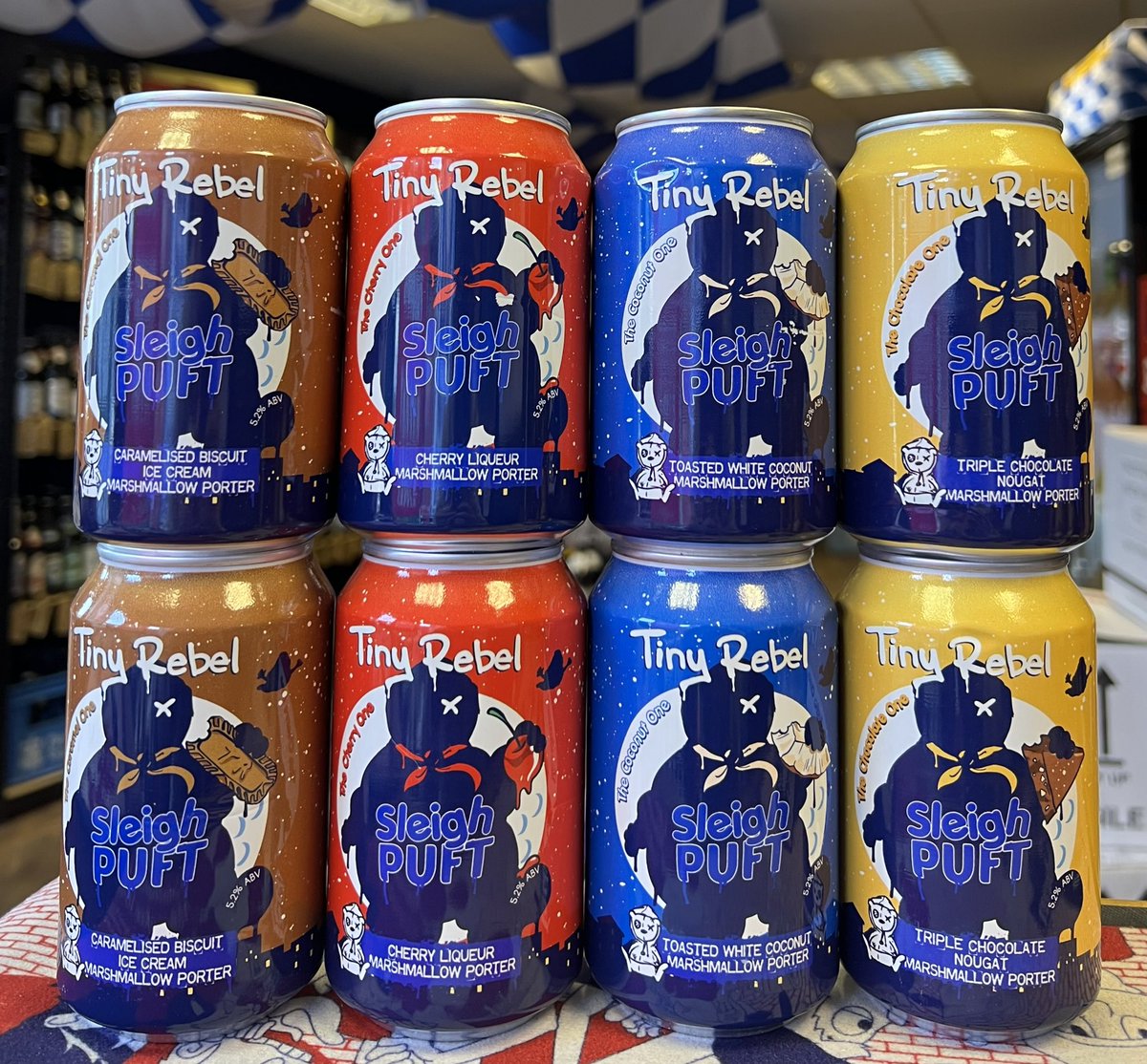 New In!

SLEIGH PUFT 2023 IS HERE!

@tinyrebelbrewco (Newport🏴󠁧󠁢󠁷󠁬󠁳󠁿)

The Caramel One 
The Cherry One 
The Coconut One 
The Chocolate One 

Info about each beer below 👇