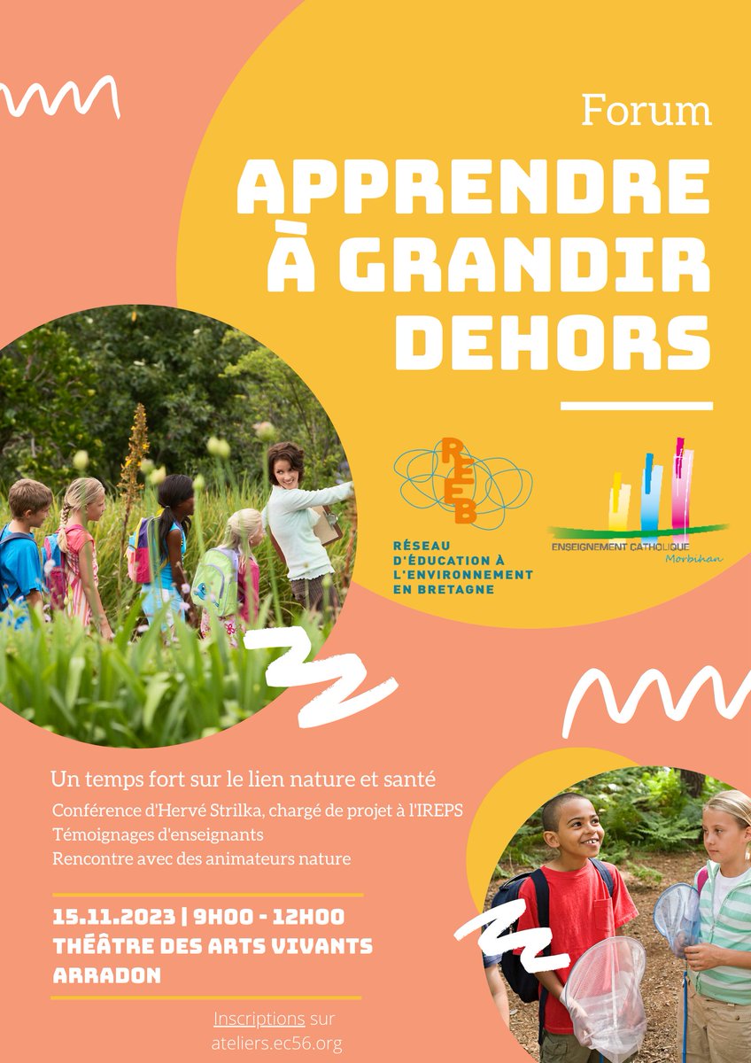 L'<a href="/ddec56/">EC Morbihan</a> et le REEB ont co-organisés le Forum "Apprendre à grandir dehors" avec une centaine d'#enseignant·es et 20 structures d'#éducation à l'#environnement du 56. Approfondir les liens #santé/#nature et favoriser l'interconnaissance, témoignages et conférence. #bretagne #EEDD