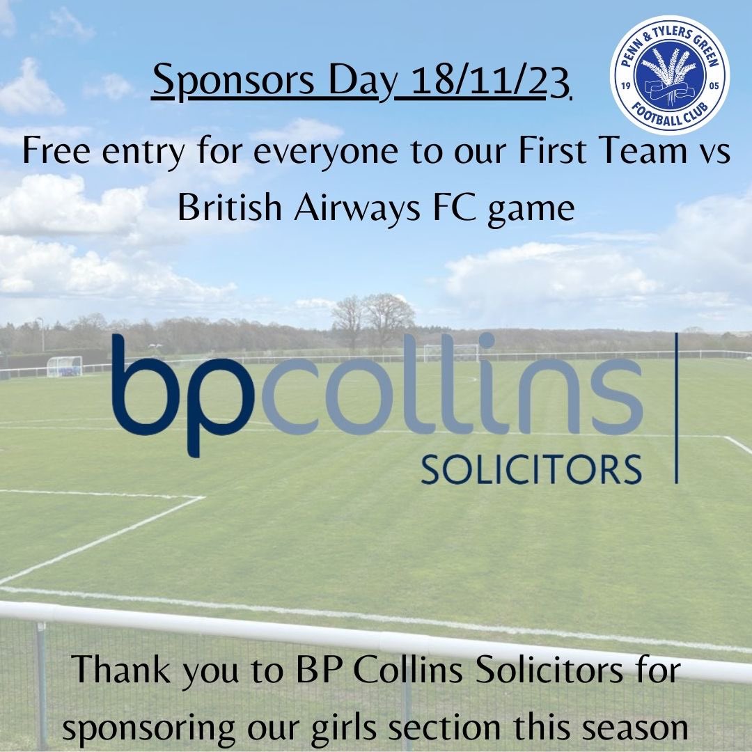As part of our sponsor day this Saturday we wanted to say thank you to our Girls section sponsor ⚽️💙 #wearepenn #pennandtylersgreenfc