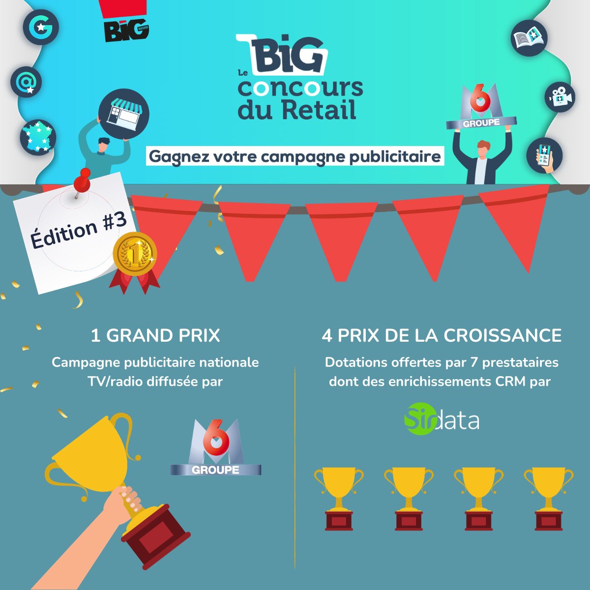 Vous êtes une enseigne entre 20 et 60 points de vente ? Tentez de gagner un enrichissement de votre base CRM offert par les experts de Sirdata ! ❤️

Ne manquez pas cette opportunité unique en vous inscrivant ! 
👉Lien pour les inscriptions : lebigconcours.fr