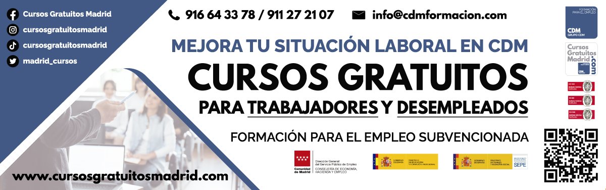 madrid_cursos's tweet photo. Mejora tu situación laboral 💪 o encuentra el empleo que deseas gracias a la formación 📚.  Y si es GRATUITA como la nuestra 😱, no se puede pedir más.  Accede a nuestra web 👉 https://t.co/Xbf9pRLV0U elige el curso que más te interese y realiza tu preinscripción. https://t.co/YxrBdghSDe